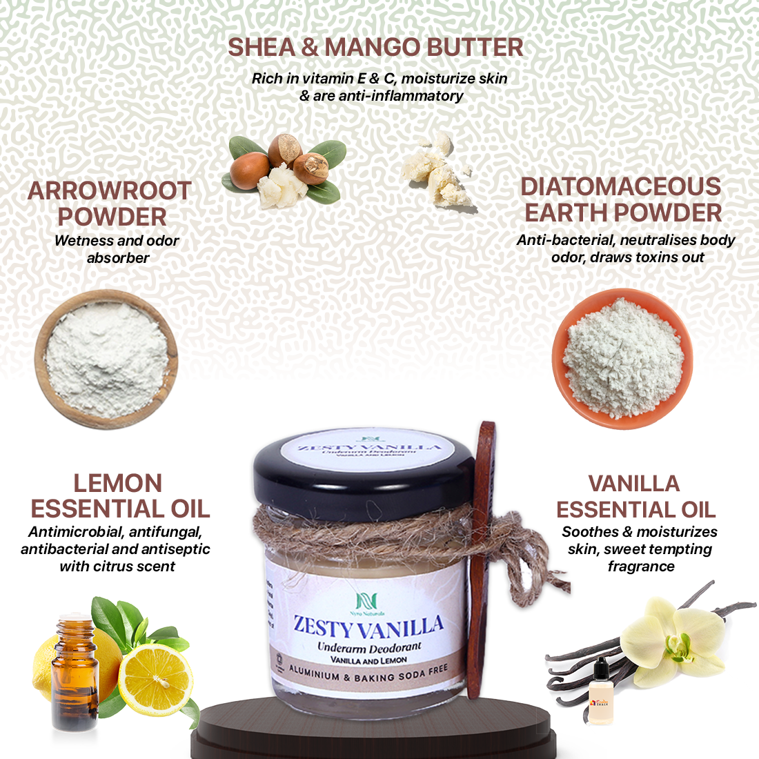 Zesty Vanilla Deodorant Cream